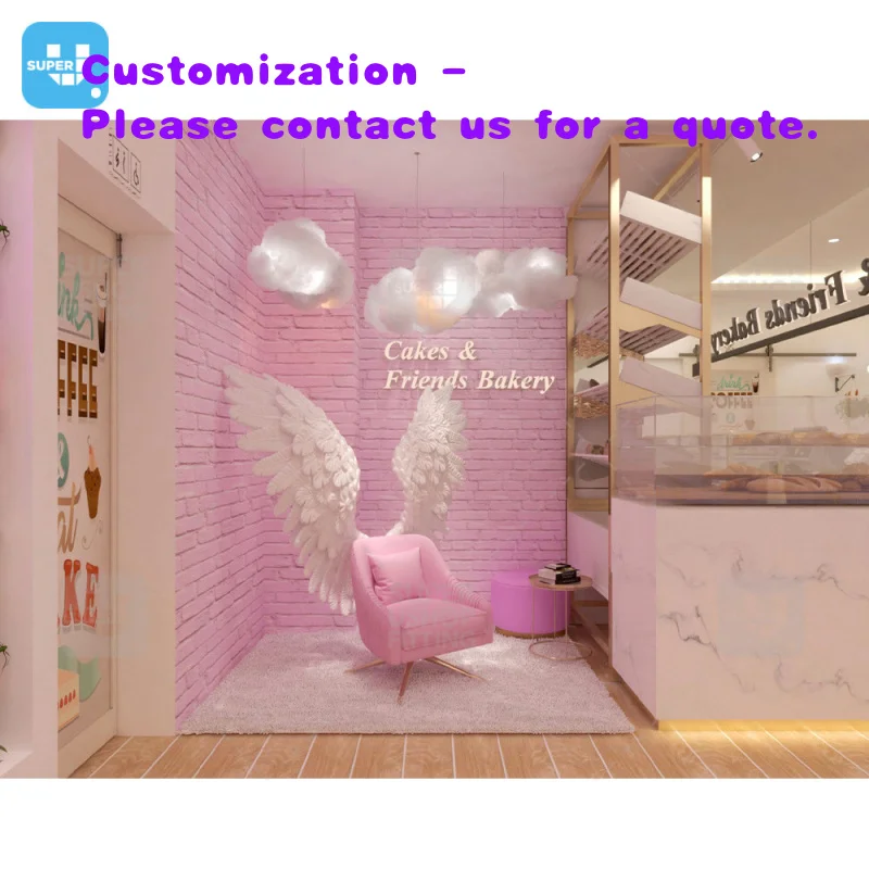 

custom.Custom Milk Bubble Tea Shop Display Rack Selfie Wall Decoration Area Solid Marble Coffee Shop Interior Design