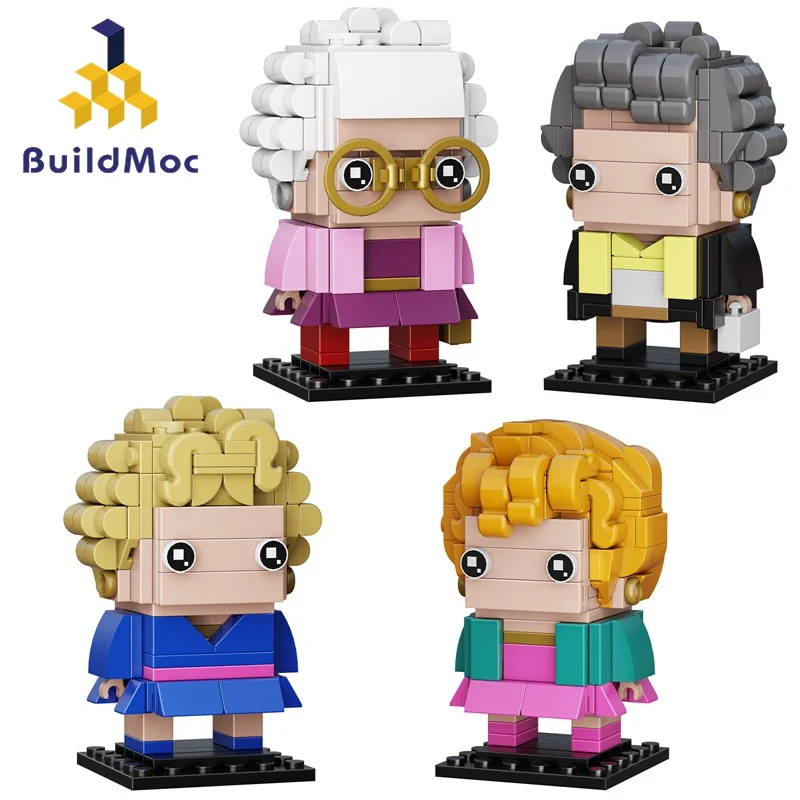 

Buildmoc The Goldened Women Brickheadz Figures Girls MOC Set Building Blocks Kits Toys for Children Kids Gifts Toy 610PCS Bricks