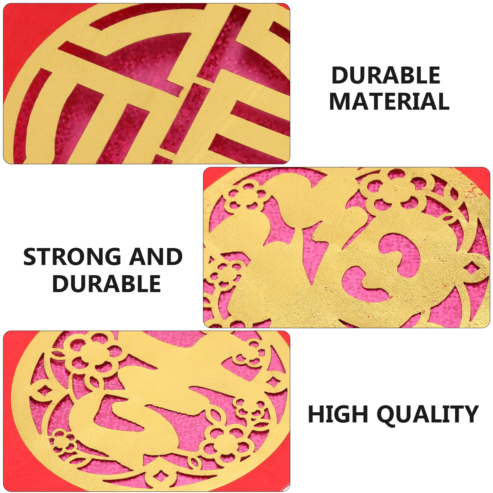 

4 Pcs New Year Red Envelope Card Decorative Packet Hollow Out Festival Envelopes