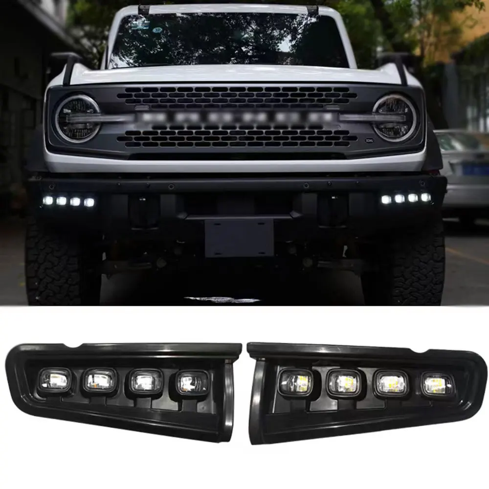 

2Pcs LED DRL Combo for Ford Bronco 2021-2022 – Front Bumper Fog Lights with Dynamic Turn Signal, High Bright 12V