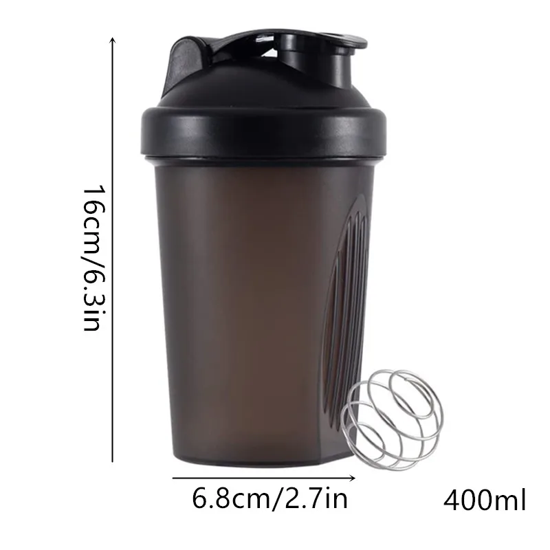 Botellas agitadoras de 400ML, Botella Mezcladora de polvo de proteína de suero de leche colorida, agitador de gimnasio de Fitness, taza de bebida de