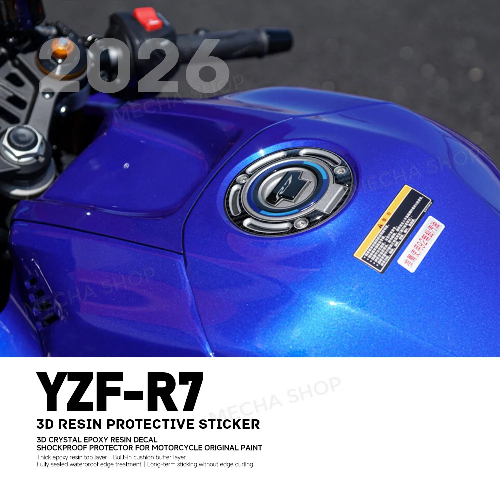For R7 YZF-R7 2026 Motorcycle Accessories 3D Gel Tank Cap Paint Protection Stickers Kit