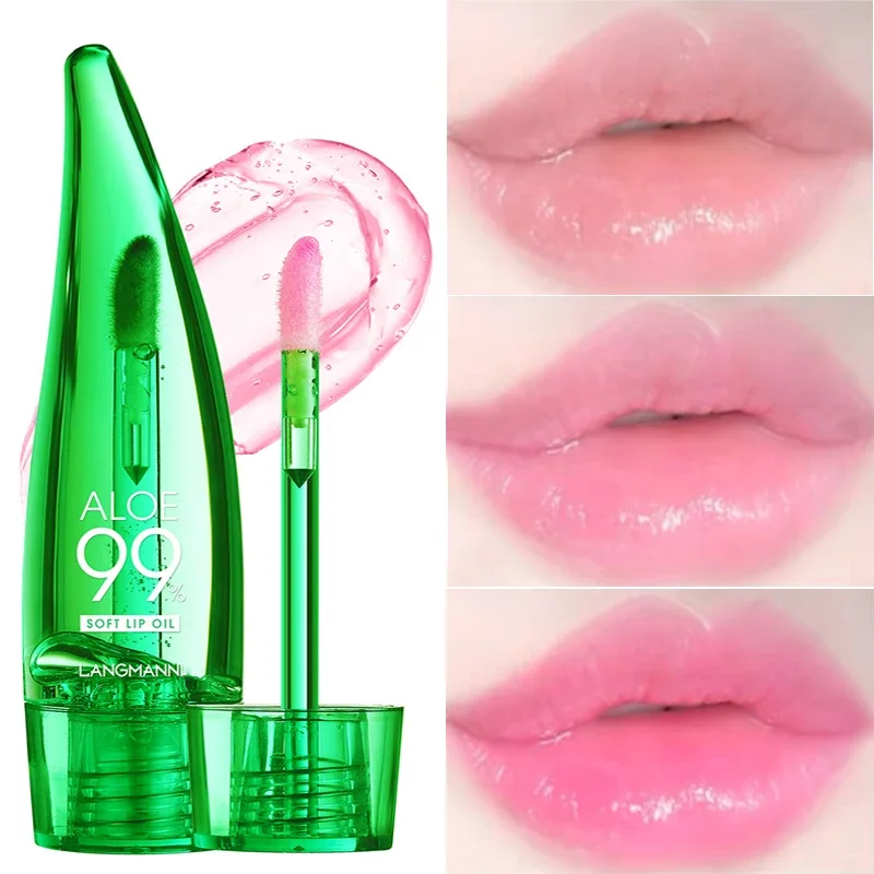 Moisturizing Natural Aloe Vera เปลี่ยนสีลิปกลอส Long Lasting Nutritious Lips Care อุณหภูมิเปลี่ยน Lip Balm ลิปสติก