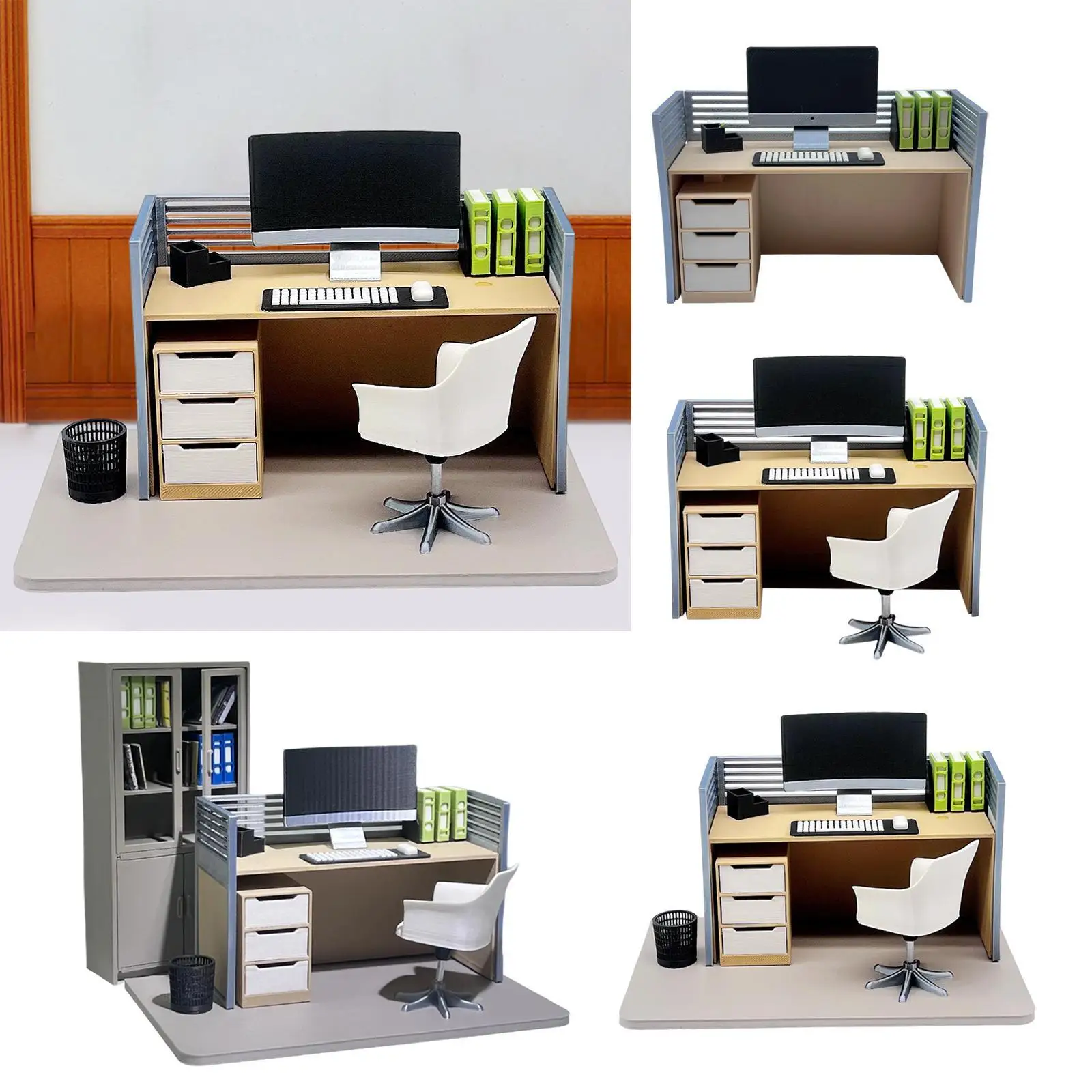 Puppenhaus Dekoration Mini Computer Schreibtisch 1/12 Mini Büro Schreibtisch Spielzeug Simulation Miniatur Büro Dekor Ornamente Pretend Spielen Spielzeug