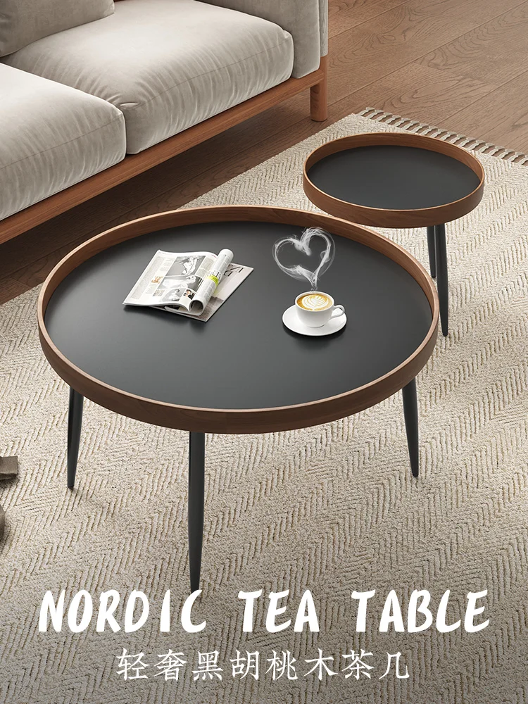 

Small-sized coffee table is light and luxurious, minimalist, small round table is simple and modern, and a f