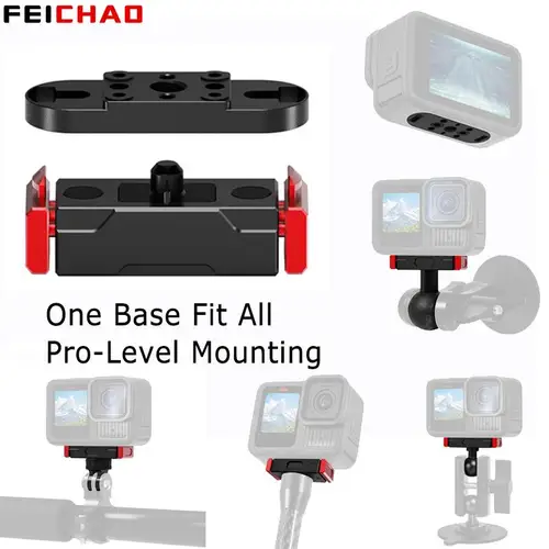 Kit de montaje magnético de liberación rápida para GoPro Hero 12/11/10/9/8, Base de aluminio, adaptador de trípode con tornillo ARRi de 1/4 "", imán de cabeza de bola Vlog