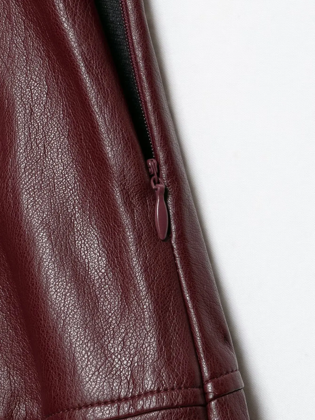 TFMLN Damen Midirock mit hoher Taille, A-Linie, aus PU-Leder, langer Rock, elegant, modisch, einfarbig, für das Büro, Damenrock, Herbstneuheit – Detail 10