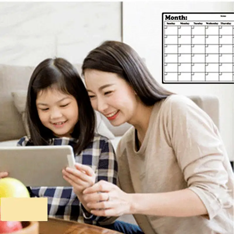 Dry Erase Board Calendar 42x29.7cm Magnetic Monthly Planner Board Strong Magnet Daily Checklist Weekly Schedule Board For