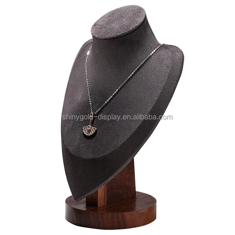 Custom. Retail Store Microfibre Bust Stand Jewellery Window Display Sets Jewelry Mannequin Bust Rack Necklace Display Stand