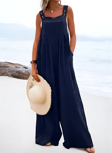 Imagen 1 del producto 2025 superventas de talla grande Color sólido mono con botones ropa Popular para adultos mameluco de moda de talla grande Onesie