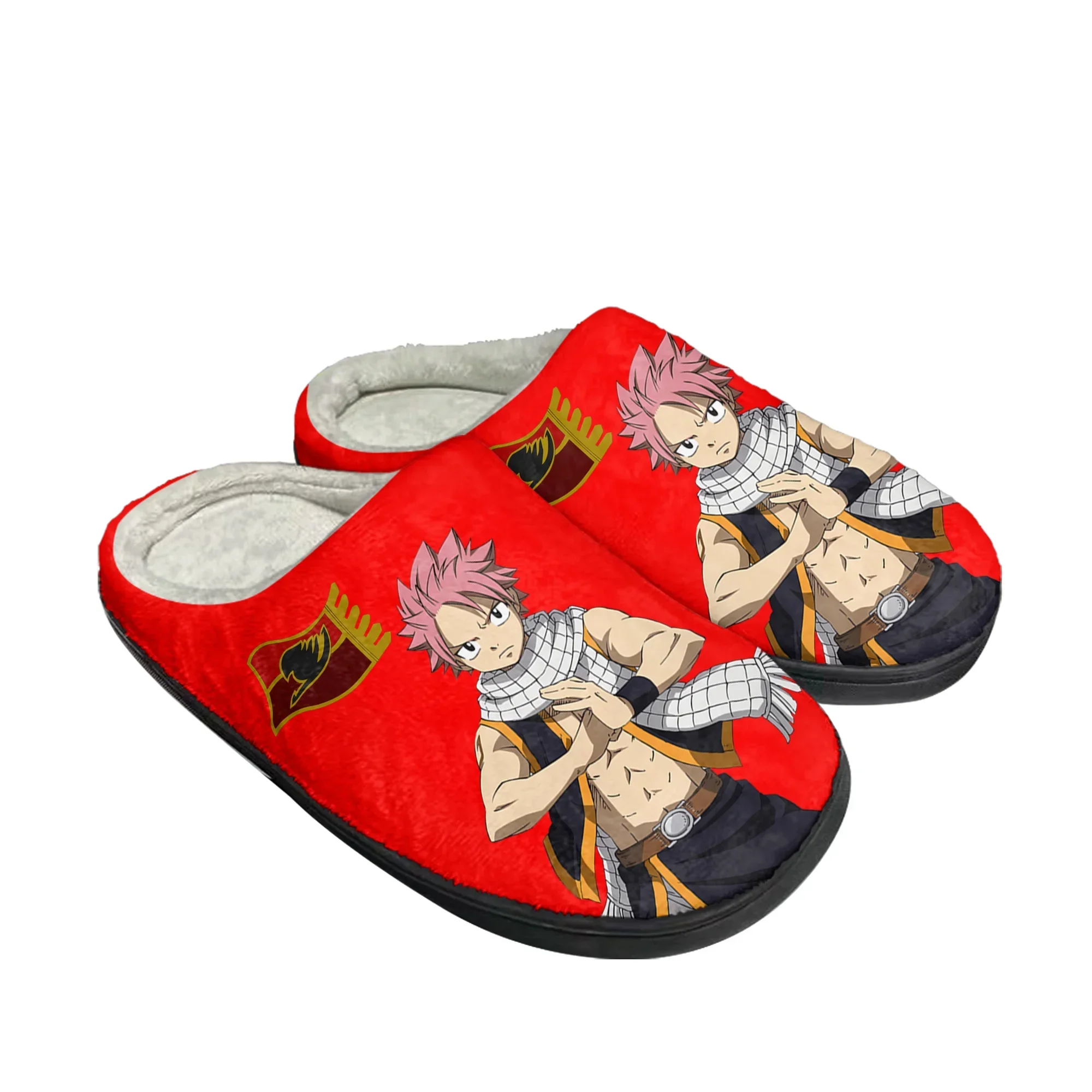 Hot Anime Fairy Tail Natsu Dragneel Home Cotton Custom Slippers Mens Womens Sandals Plush Casual Keep Warm Shoes Thermal Slipper