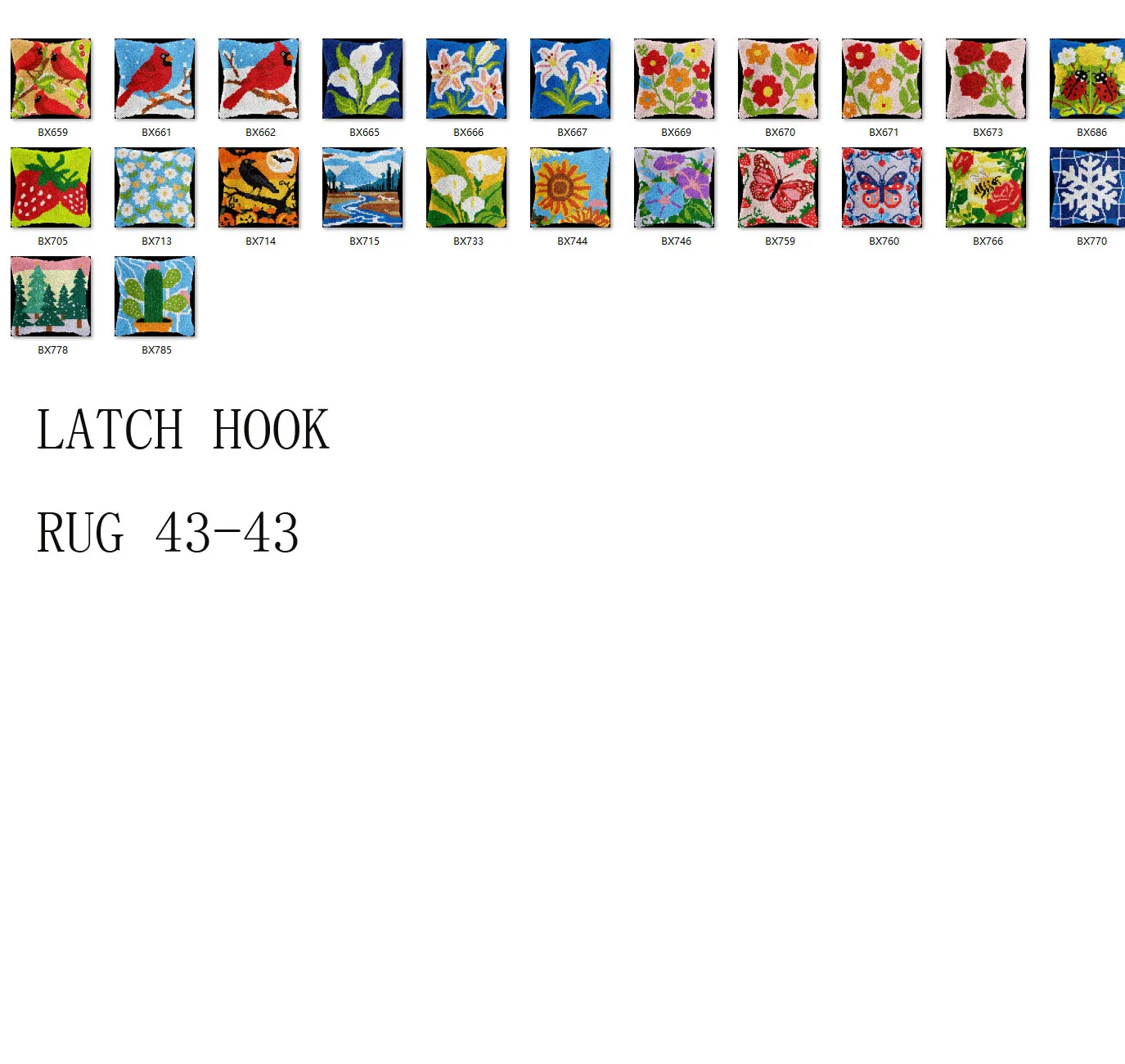 

Наборы ковриков с крючками-защелкой и предварительно напечатанным узором. Набор для вышивки крестиком. След. Ковер с вашими рукоделиями. Цветы 7.