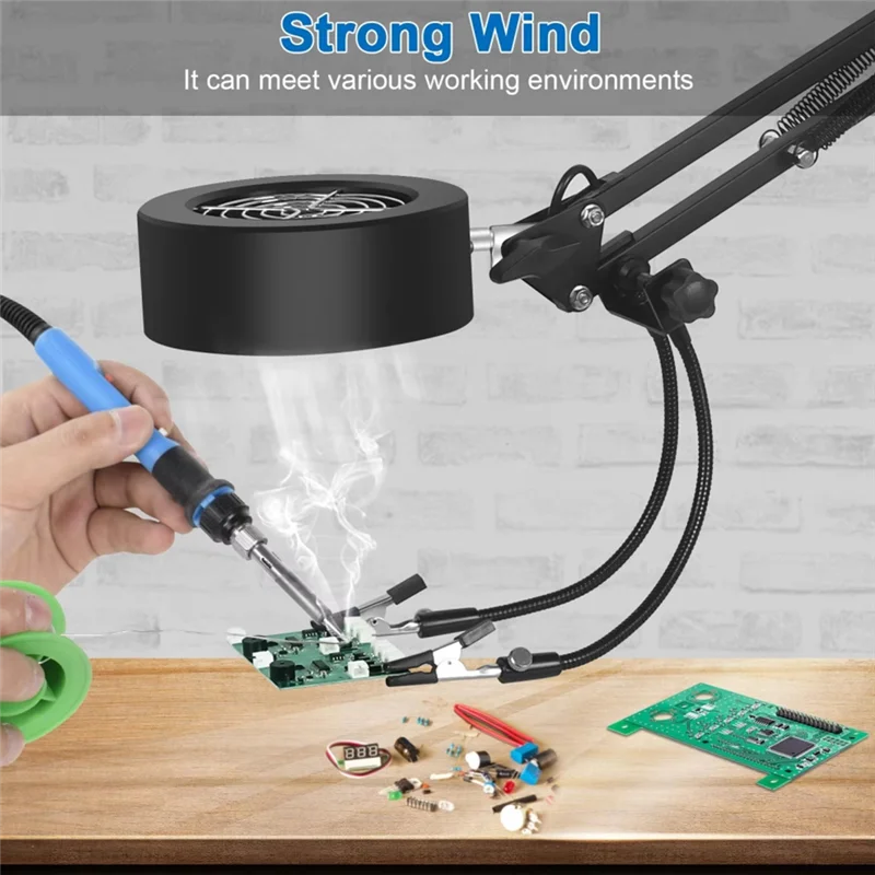 

A03F-Metal Welding Holder, 2PCS Flexible Arms Soldering Third Helping-Hand PCB Stand Clamp Table Spring Tube Repairing Tool