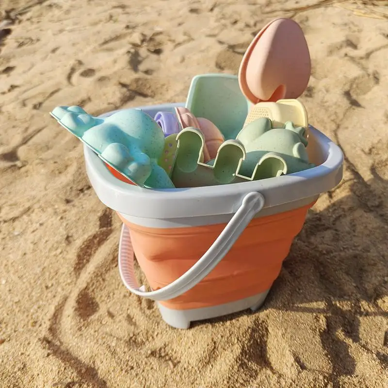 11pcs Beach Sand Play Water Set Folding Bucket Beach Shovel Sandbox Summer Toys For Children Kids Outdoor Game Accessories