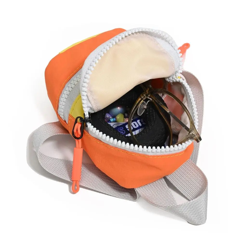 New Trend Colorful Mini Backpack Coin Purse Color-blocked Nylon Bag Shape Wallet Cute Zipper Pouch Canvas Coin Bag Travel