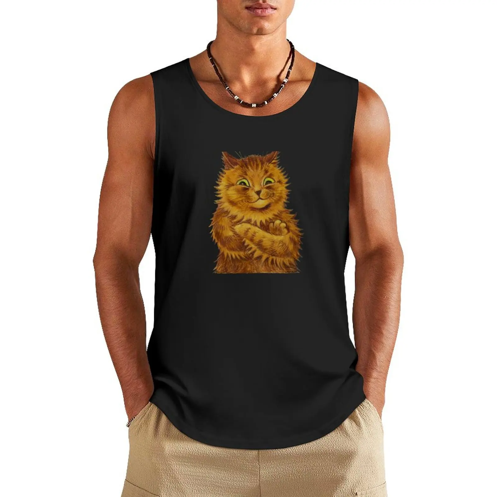 

SLIGHTLY MAD ORANGE KITTY CAT Tank Top bodybuilding t-shirt Muscle fit