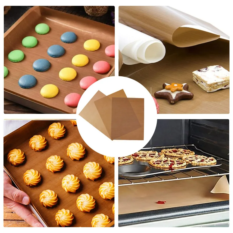 

10pcs Anti-stick Baking Pizza Tarpaulin High Temperature Resistant Household Baking Pan Cake Roll Oven Cooking Food