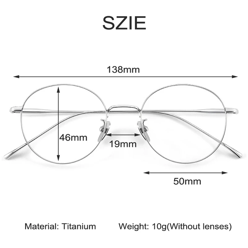 Puur Titanium Optische Frames Computer Brillen Voor Mannen Vrouwen Ultralichte Vintage Ronde Brilmontuur Merk Designer Brillen Brillen