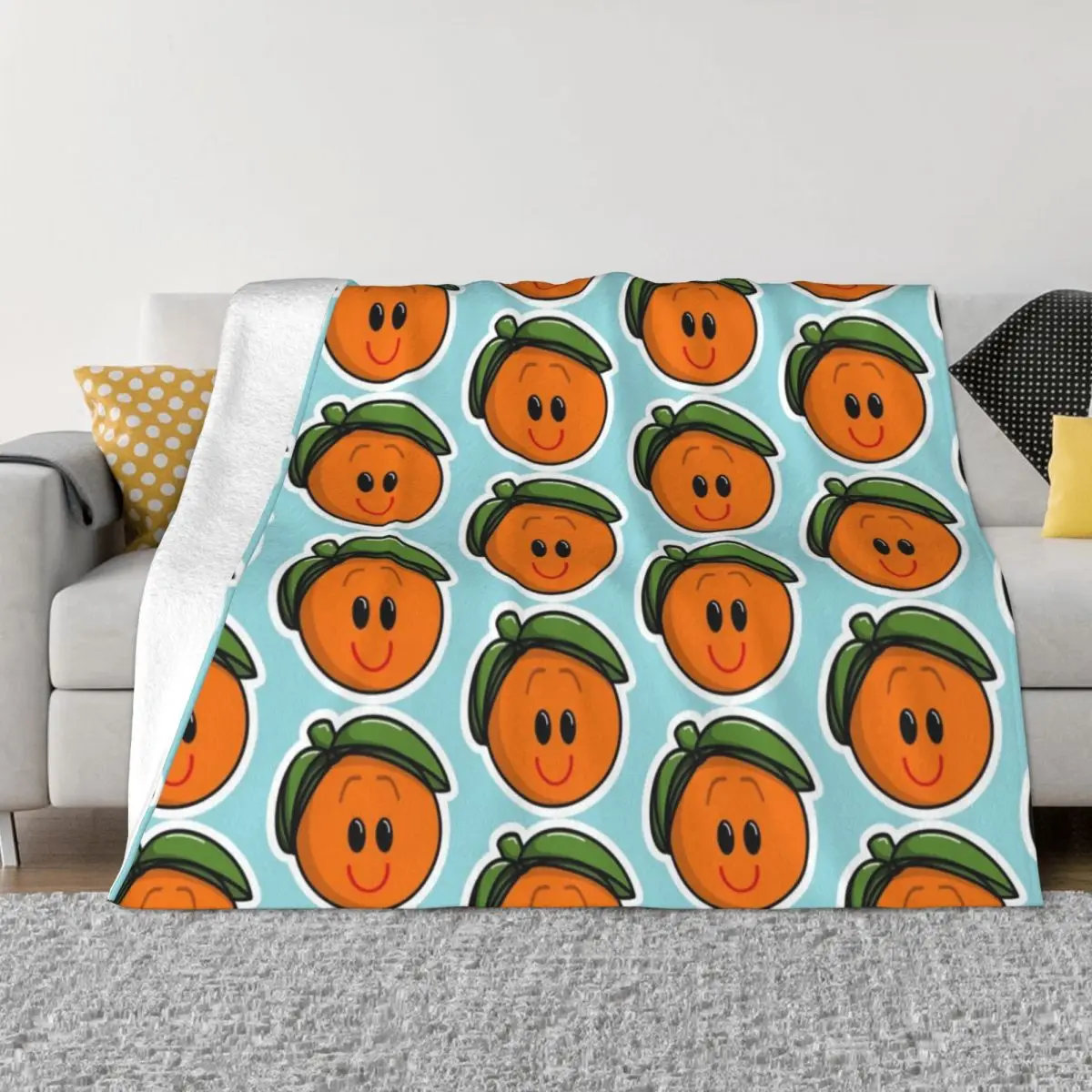 

Crazy Orange Throw Blanket Vintage wednesday fluffy Sofas Blankets