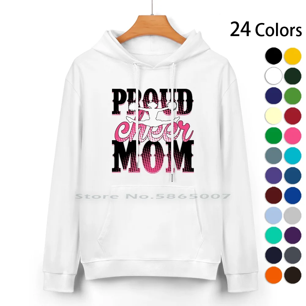 

Proud Cheer Mom Pure Cotton Hoodie Sweater 24 Colors Proud Grandpa Cheerleading Sports Spirit Mom Fit Dad 100% Cotton Hooded