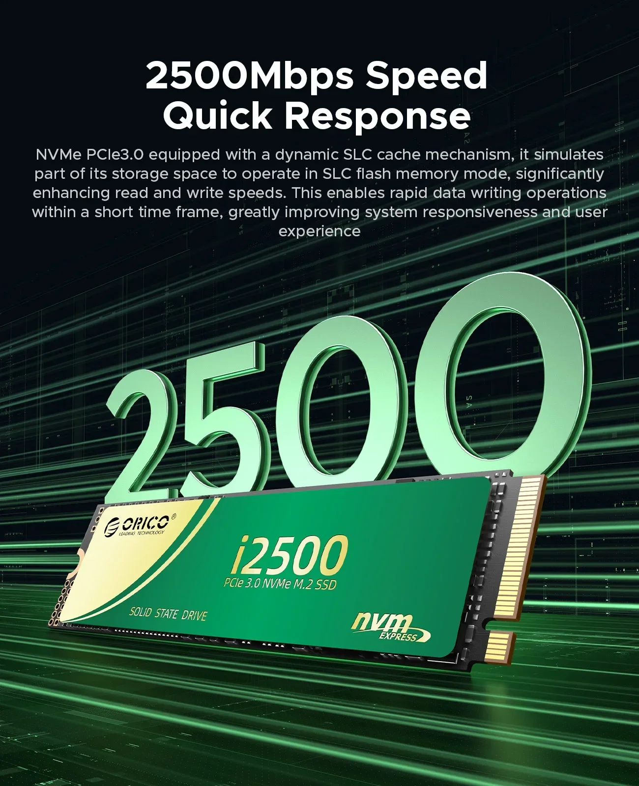 ORICO M.2 NVMe SSD PCIe Gen3 2280 SSD محرك أقراص الحالة الصلبة الداخلي يصل إلى 2500 ميجابايت/ثانية مع فلاش TLC NAND لأجهزة الكمبيوتر المحمولة 128 جيجابايت 256 جيجابايت SSD