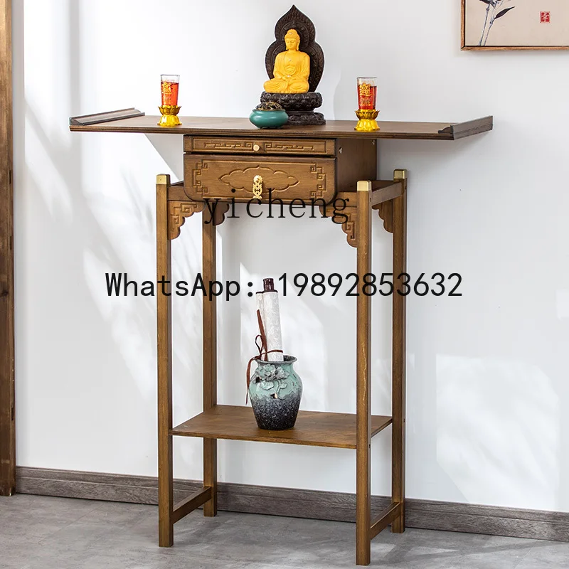 

H3-30 new Chinese entrance table against the wall table Solid wood entrance cabinet Buddha Small strip case Narrow strip table