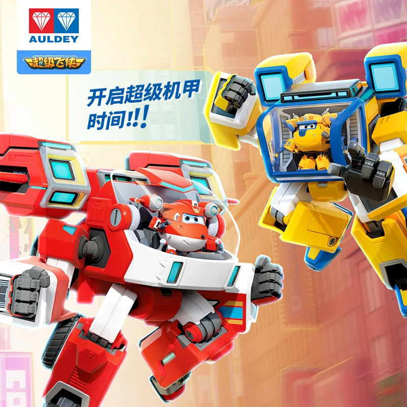 Auldey Original Super Wings Toy – Jett Donnie großes Fahrzeug Super Robot Equipment Mecha Set für Jungen, Weihnachtsgeschenk, Modellornamente