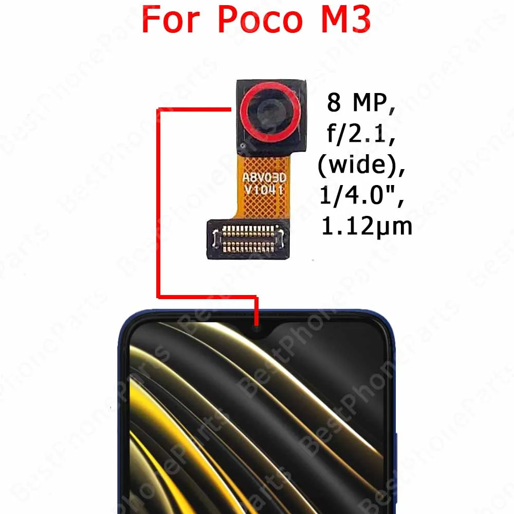 Front Camera For Xiaomi Poco M3 M4 Pro 5G M5 M5s Frontal Selfie Camera Module