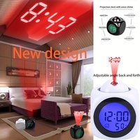 Portable LCD digital projection alarm clock, LCD screen display, living room bedroom projection alarm clock, home decoration
