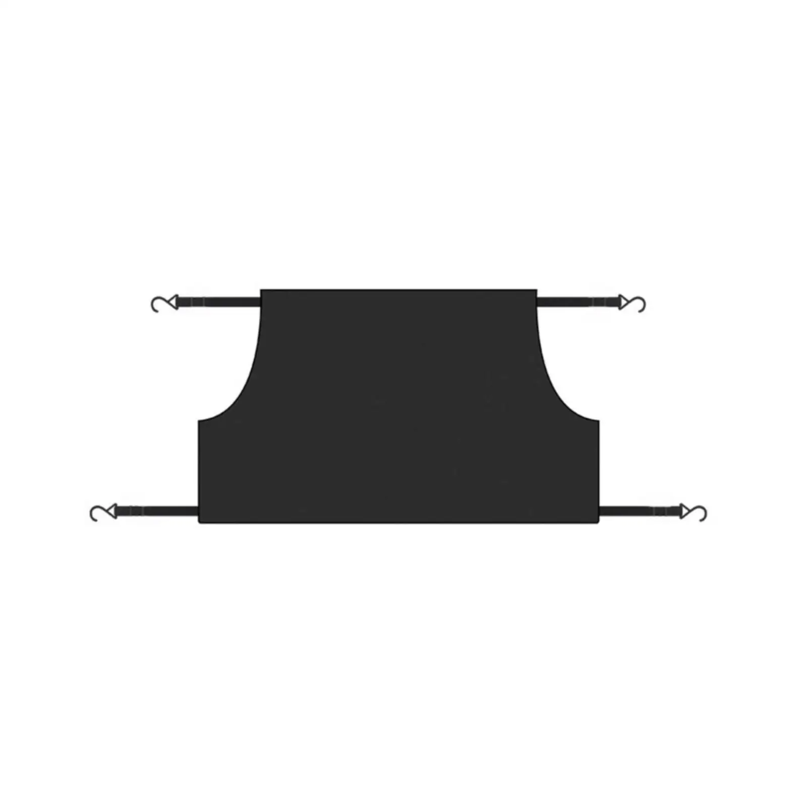 Car Front Glass Sun Protector Cover Snow Ice Shield 210x120cm Hook Style Windproof Black Auto