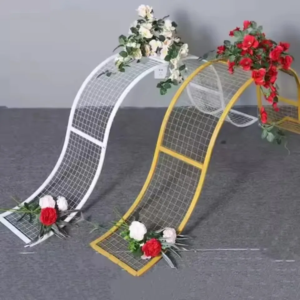 Ein Muss für Hochzeiten, Festivals und Partys! S-förmige große Wellen-T-Bühne mit Blumendekoration, 6 Stück – Detail 8