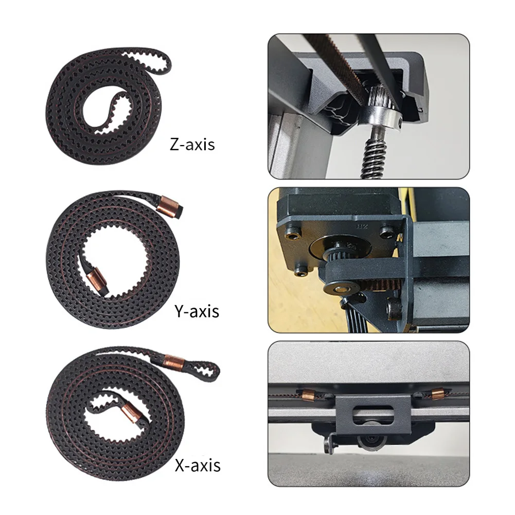 For Kobra 3 X+Y+Z Timing Belts Kit X-Axis Y-Axis Z-Axis Synchronous Belt Kit High Precisions Replacement Parts Tool Accessories