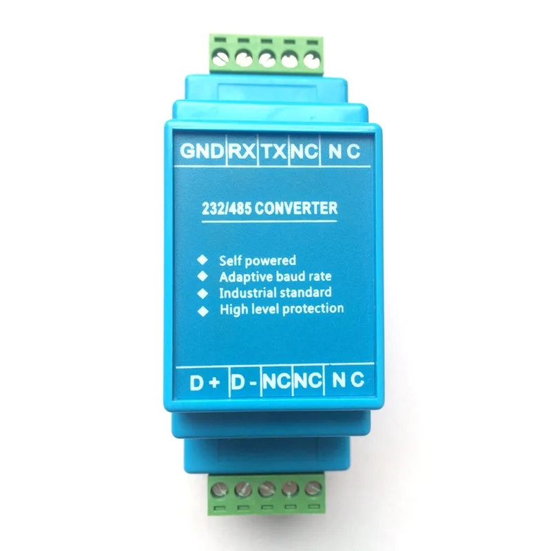 Hot sell Industrial grade RS232 to RS485 converter passive adaptive baud rate self conductance rail installation