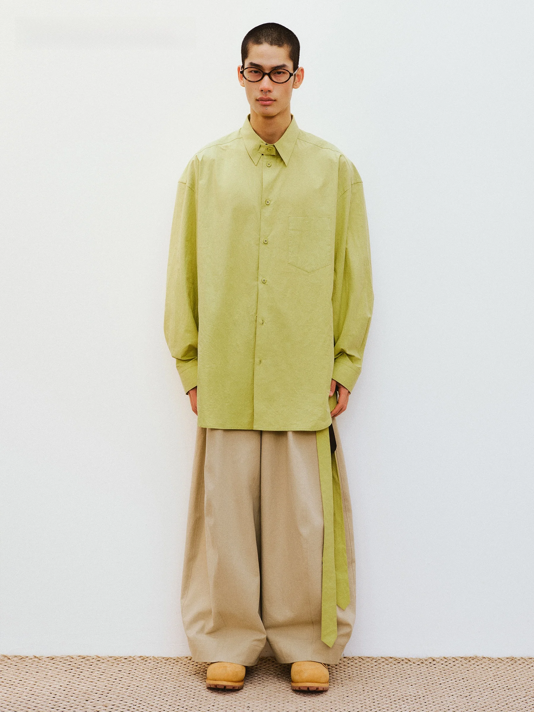 

VERMO Loose Long Sleeve Shirt Textured Cotton Washed Paper Feel Deconstructed Collar Beautiful Color Atmosphere Women's Shirt