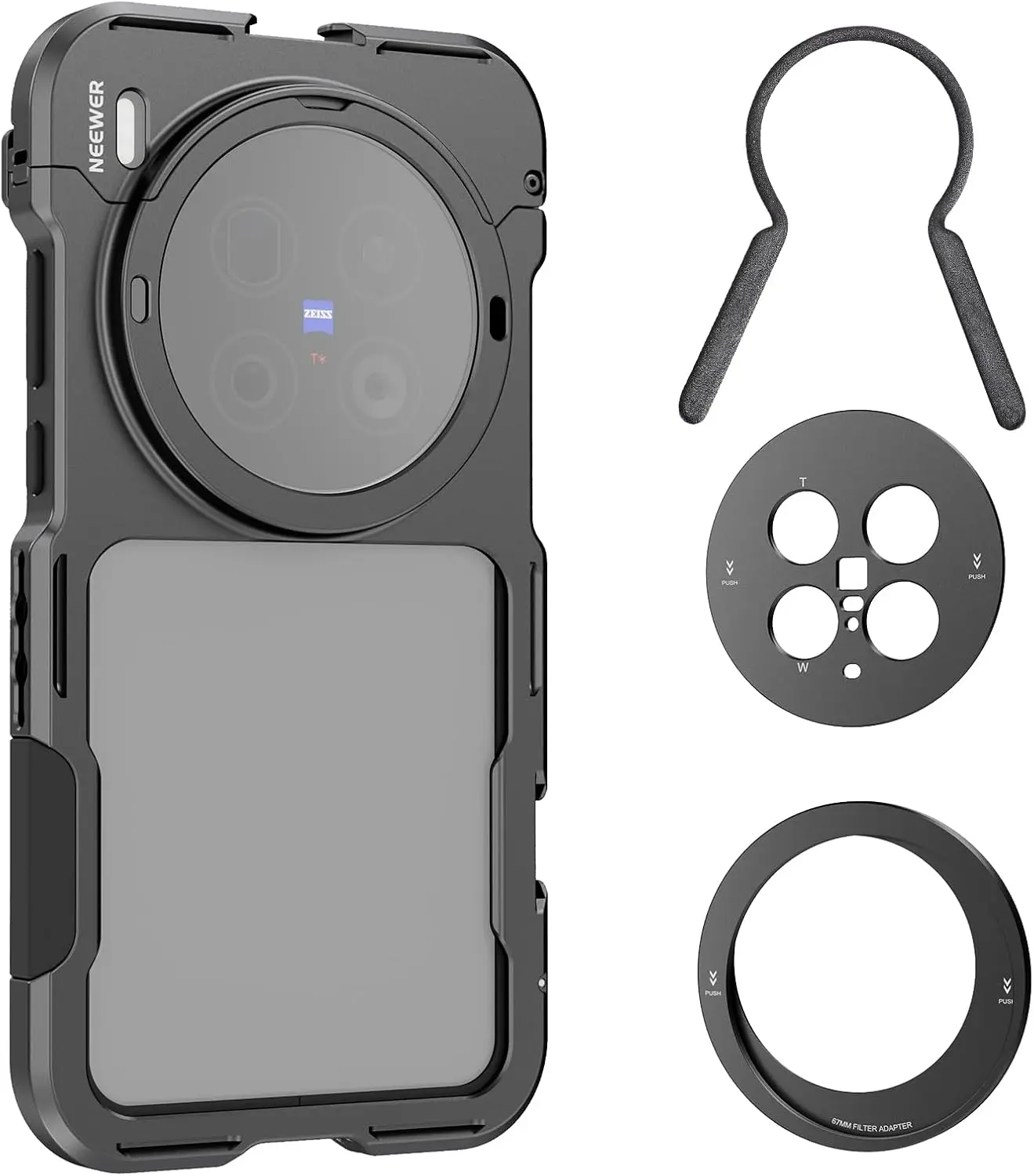 NEEWER Telefonkäfig-Rig für VIVO X200 Ultra, Schnellverschluss-Video-Rig-Stabilisator für Vlogging-Filmaufzeichnung mit 67-mm-Filter – Detail 1