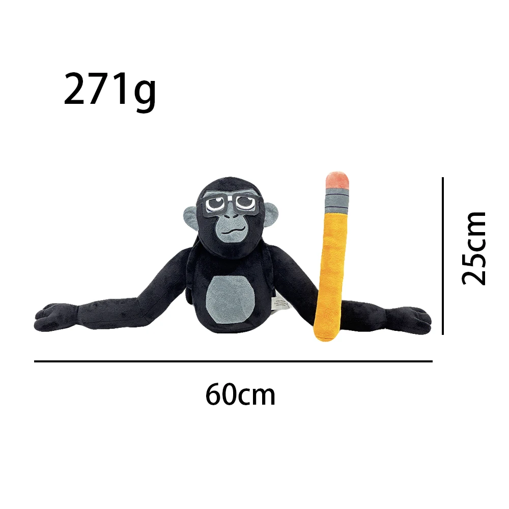 Endorsed Bag for School Gorilla with Black Frame Glasses and Pencil Plush Doll Cute Creative Design