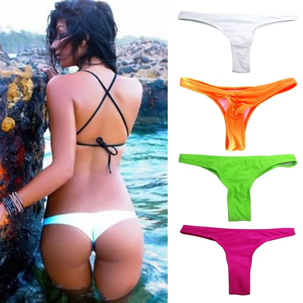 

Women's Cheeky Bikini Seamless Ladies Cotton Thong Rave Bottoms Simple Women's Low Waist Bikini Briefs Sports Girls Underwear