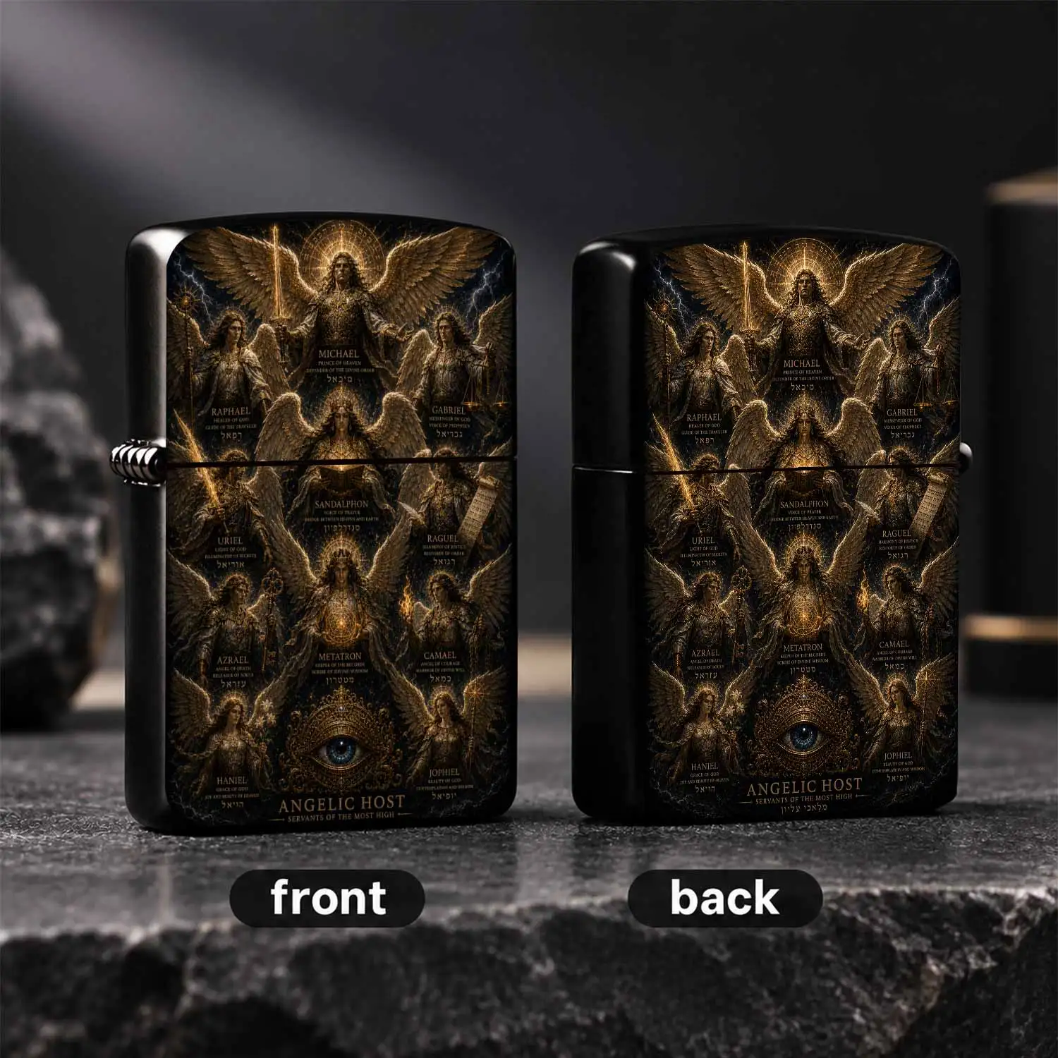 Vintage Exquisite Angelic Host Themed Lighter, Full-Print Archangels Decor, Ideal for Daily Use, Outdoor Emergency, Home Candle Lighting, Unique Collectible Gifting Piece for Any Occasion A Humorous A A Humorous And Interesting Lighter