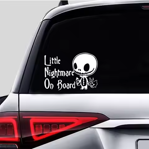 Creative Car Sticker Funny Little Nightmare On Board Pattern Vinyl Decal Waterproof Auto Body Exterior Decoration Accessories