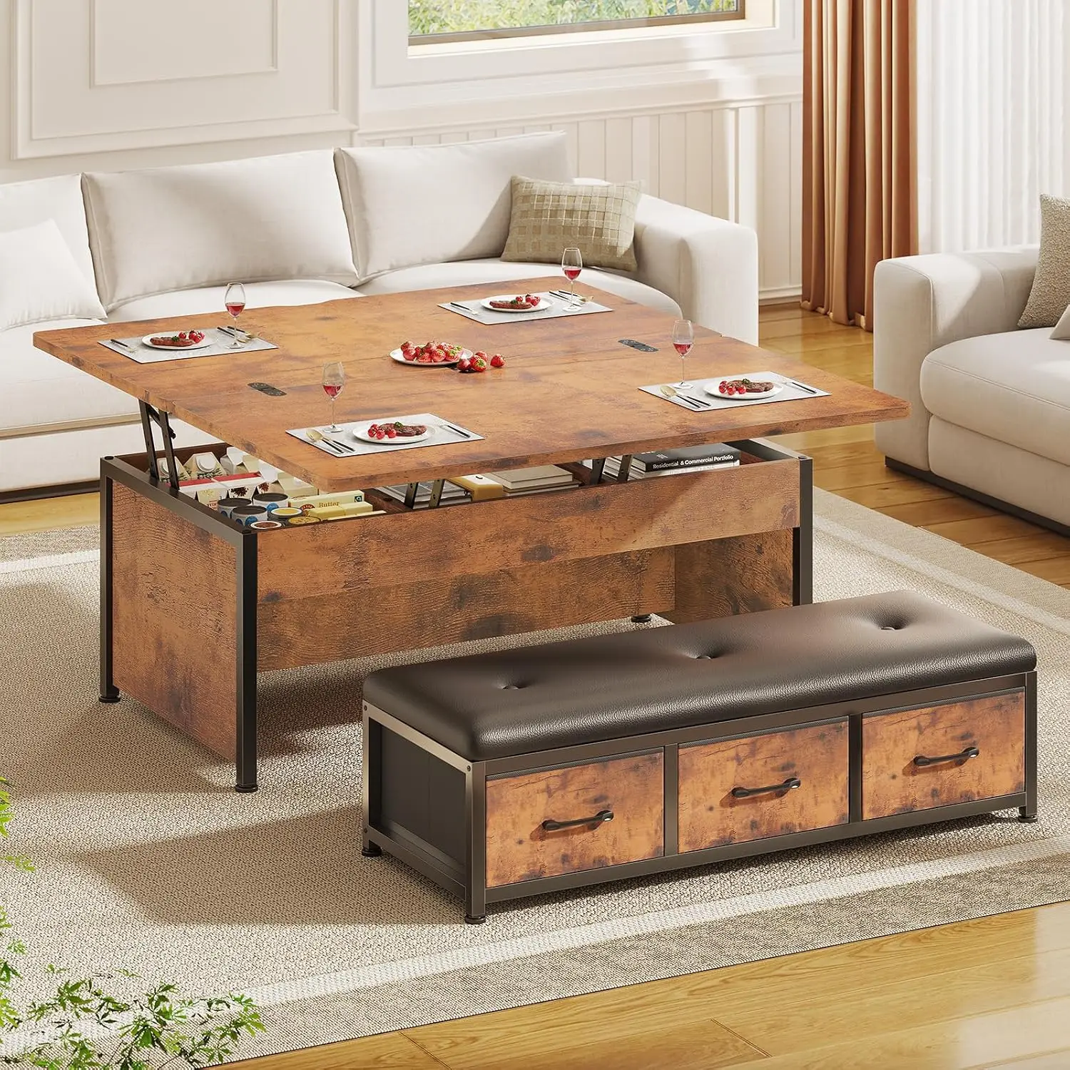 Lift Top Coffee Table Set 43