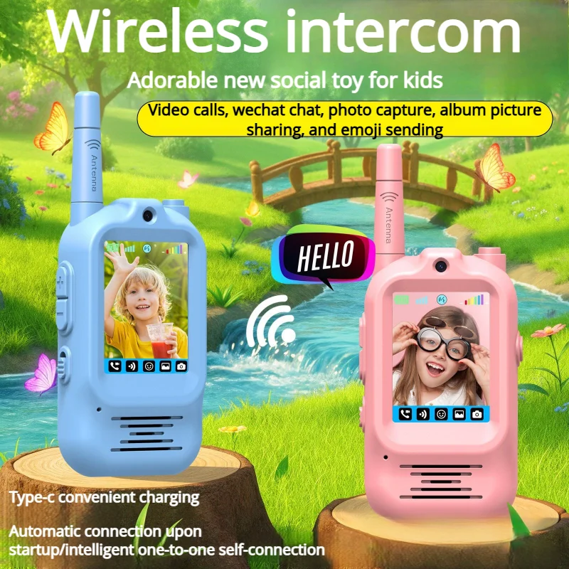 

Детская видео рация в один клик HD-вызов, домофон, подарок на день рождения для детей, домофон для игр в помещении, кемпинга и пеших прогулок