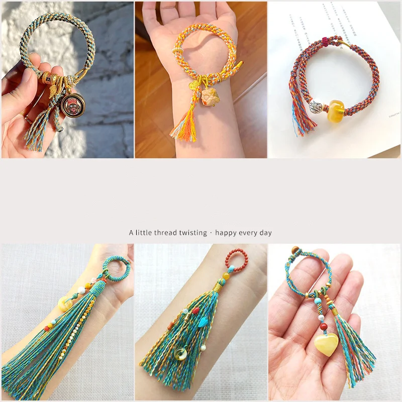 30M/20M Boutique Hand Rubbing Tibetan Cotton Thread 1mm/1.5mm Macrame Cord Bracelet Braided String DIY Tassels Beading Rope