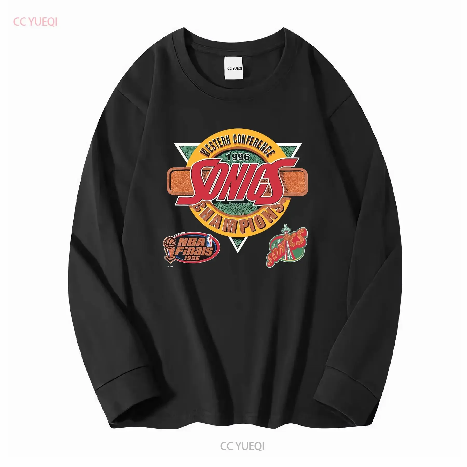 Vintage années 90 Seattle Sonics SuperSonics 96 Conférence Champs T Shirt M vintage Lavée homme Légèrement vêtements de créateurs graphique