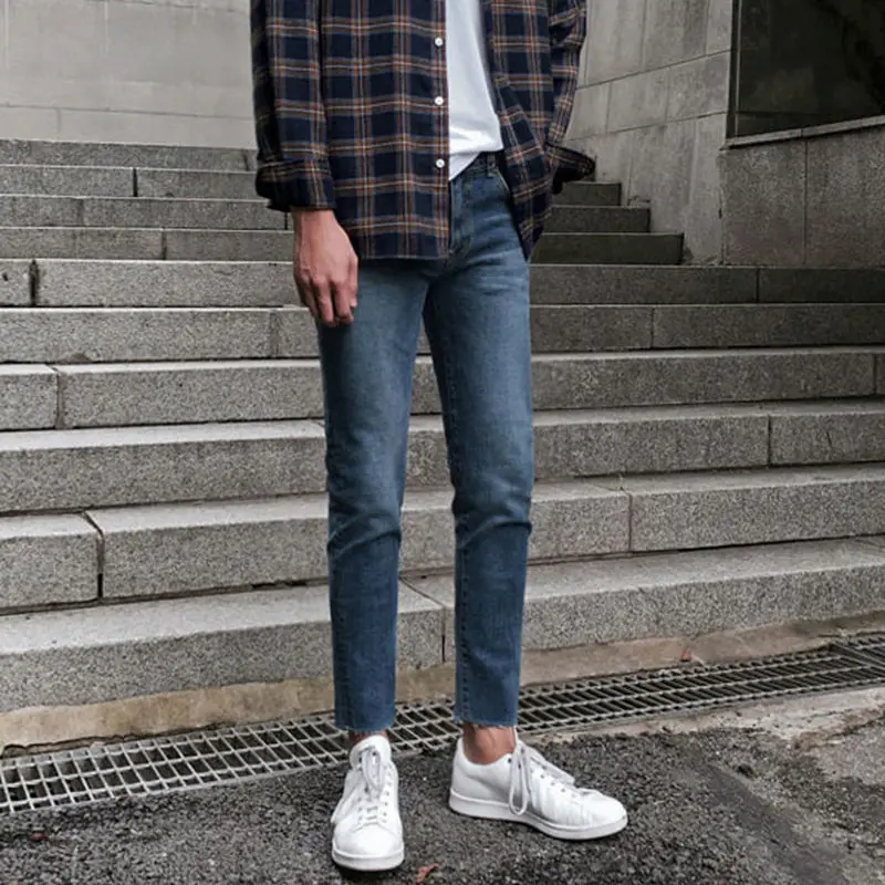 

2022 Spring Summer New Slim Fit Jeans Men Basic Casual Denim Trousers Straight Streetwear Jeans Pants Brand Clothing Z123