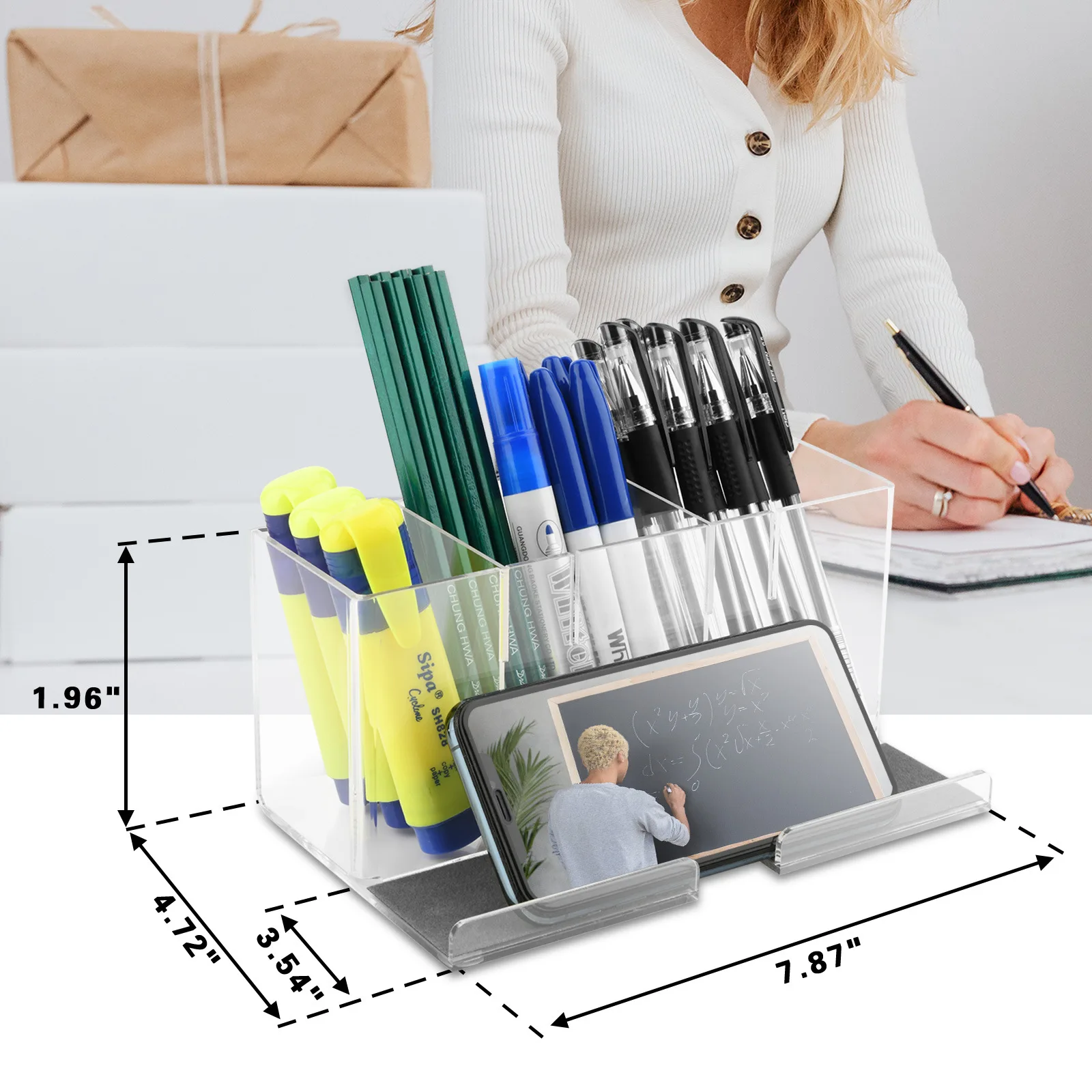 Student Stationery Storage Rack, Mobile Tablet Storage Box, Stationery Pen Holder Storage Rack, Scissors, Hand Tools Sorting Box