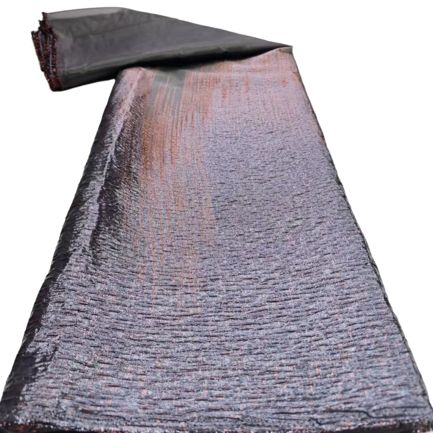 

Popular Nigerian Gilding Lace Fabric 2025 High Quality Damask African Brocade Jacquard Lace Fabric Wedding Party Dress For Women