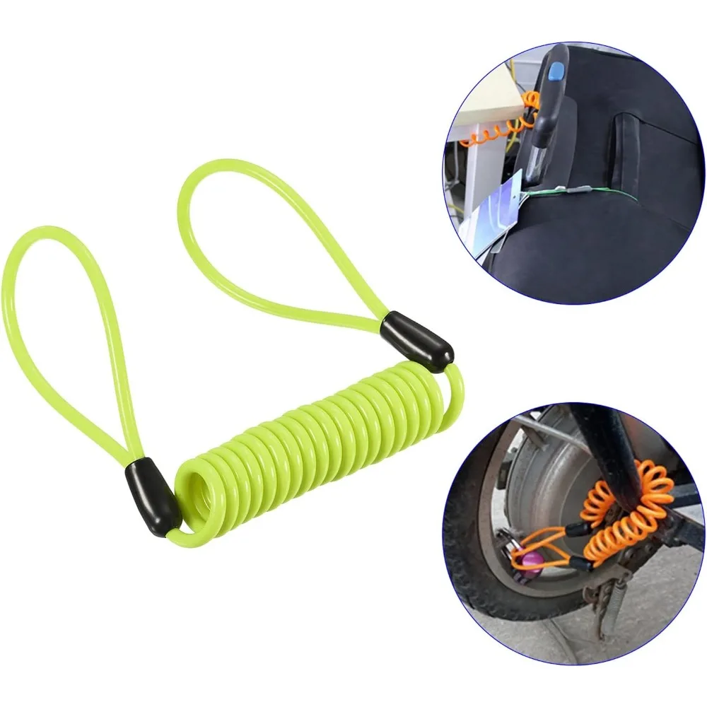 1.2m yellow disc lock reminder cable for anti-theft motorcycle wheel disc brake alarm lock reminder cable