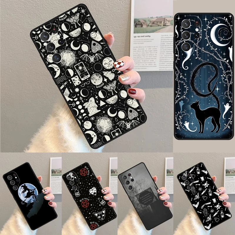 Cover For Samsung Galaxy S24 Ultra S21 S22 S8 S9 S10E Note 10 20 Plus FE S23 Witch Magic Phone case Coque