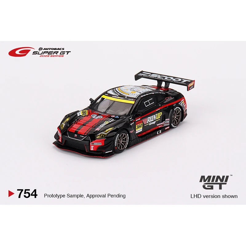 MINIGT 754 재고 1:64 GTR R35 #360 런업 다이캐스트 모델 컬렉션 장난감