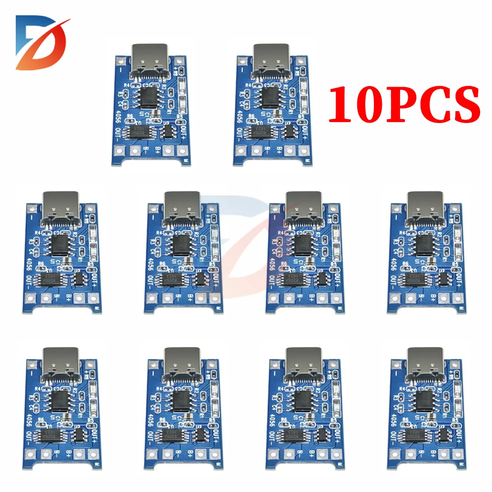1-10PCS TP4056 Type-C USB 5V 1A 18650 Lithium Battery Charger Module Charging Board with Dual Protection Functions